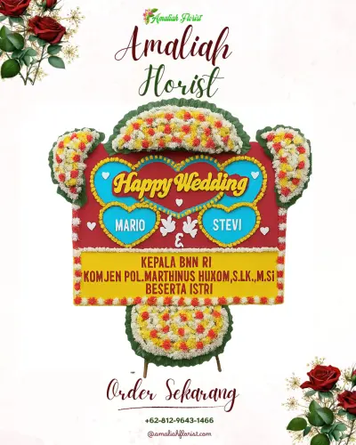 Karangan Papan Bunga Pernikahan di Batukandik